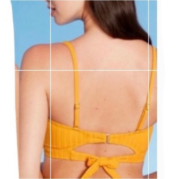 NWOT Shade & Shore Light Lift Keyhole Bikini Bra & Bottom Yellow 34C/M - Picture 5 of 11